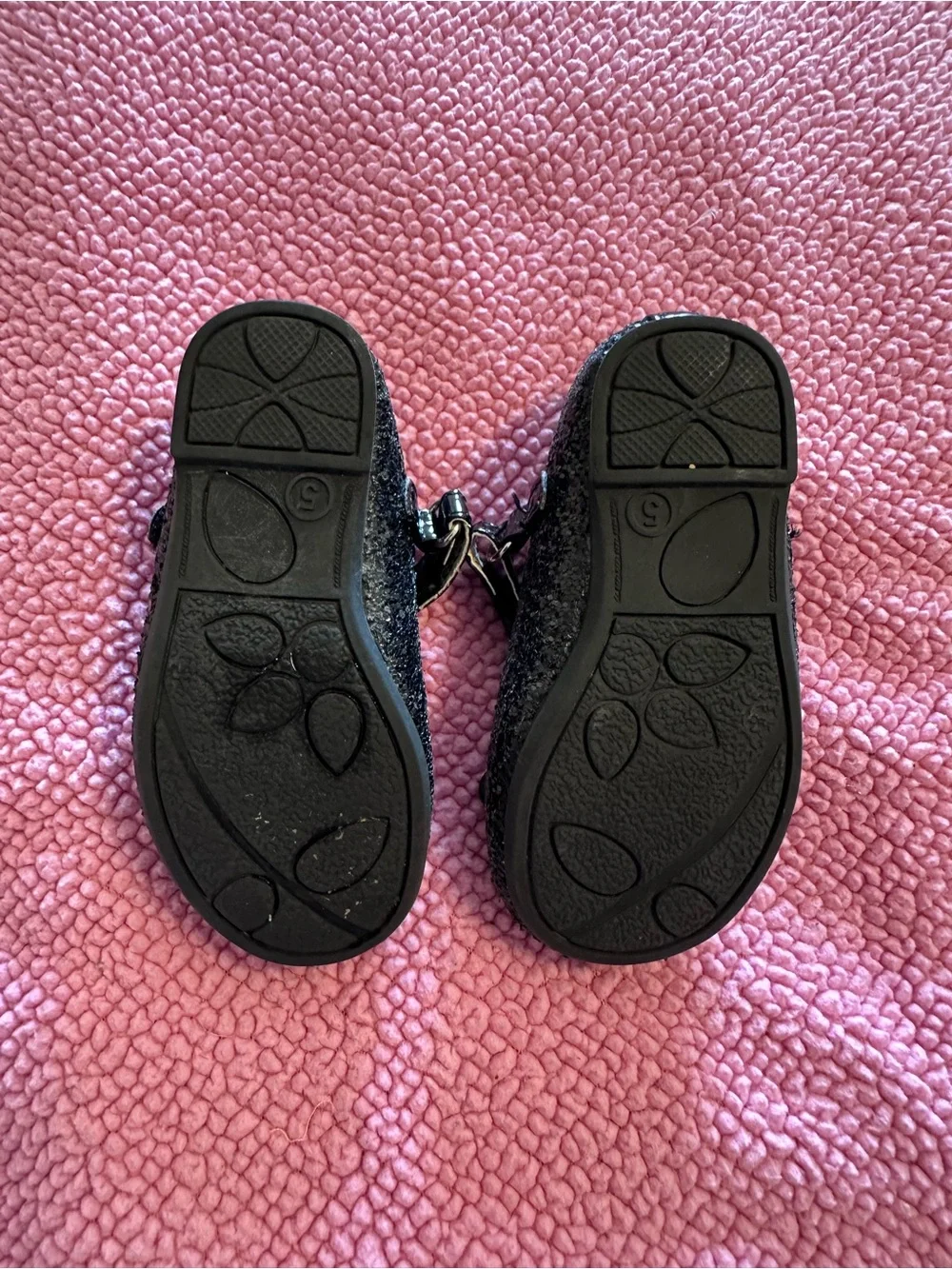 Cherokee Black Glitter Mary Jane Shoes for Kids